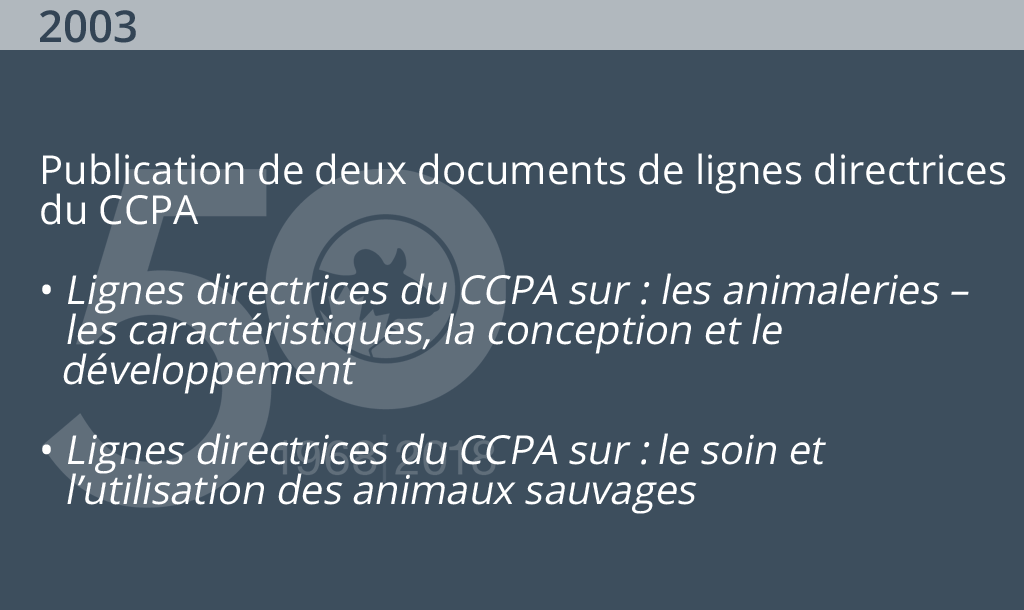 &Eacute;v&eacute;nements marquants du CCPA pour 2003